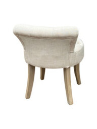 Aspect Furniture Maddie Dressing Table Stool With Back, White Washed Wood, Beige Cushion - thumbnail 6