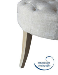 Aspect Furniture Maddie Dressing Table Stool With Back, White Washed Wood, Beige Cushion - thumbnail 9