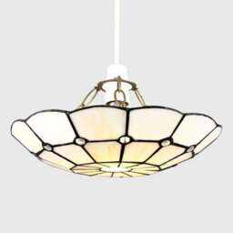 Valuelights Tiffany Cortez Cream Stained Glass Ceiling Lamp Shade - thumbnail 2