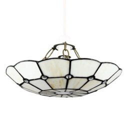 Valuelights Tiffany Cortez Cream Stained Glass Ceiling Lamp Shade - thumbnail 7