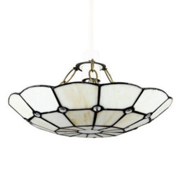 Valuelights Tiffany Cortez Cream Stained Glass Ceiling Lamp Shade