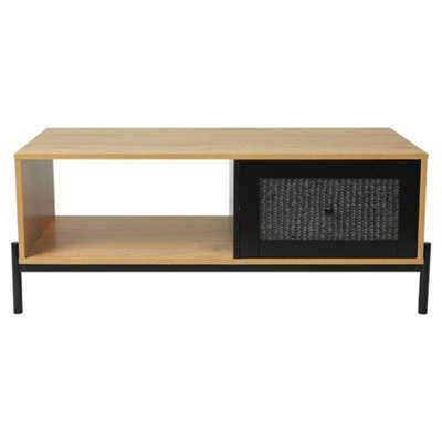 Thehotsale Durable And Chic Rattan Coffee Table With Storage Drawers For Living Room - image 1