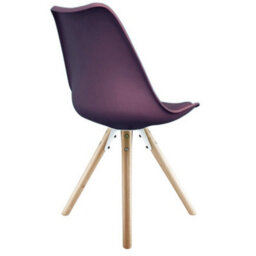 Fusion Living Soho Aubergine Plastic Dining Chair With Pyramid Light Wood Legs - thumbnail 6