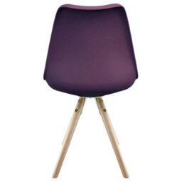 Fusion Living Soho Aubergine Plastic Dining Chair With Pyramid Light Wood Legs - thumbnail 5