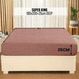 Aspire Homeware Peach Fitted Sheet-(25Cm) Deep Hotel Quality -Breathable Fitted Bed Sheets Super King (L)200Cm X (W)180Cm - thumbnail 7