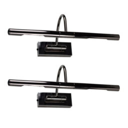 Valuelights Capri Pair Of Black Chrome Mains Powered Twin Picture Wall Lights