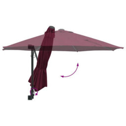 Berkfield Garden Parasol Red, Black 248 X 248 X 148 Cm Polyester, Steel - thumbnail 8