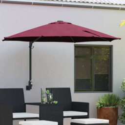 Berkfield Garden Parasol Red, Black 248 X 248 X 148 Cm Polyester, Steel