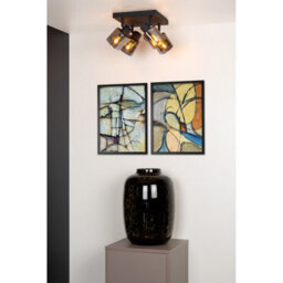 Lucide Alion Classic Ceiling Spotlight - 4Xe14 - Black - thumbnail 4