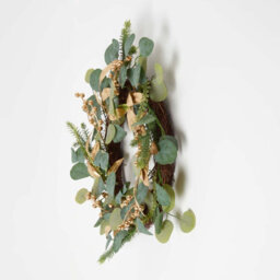 Homescapes Green & Gold Eucalyptus Christmas Wreath, 56 Cm - thumbnail 3