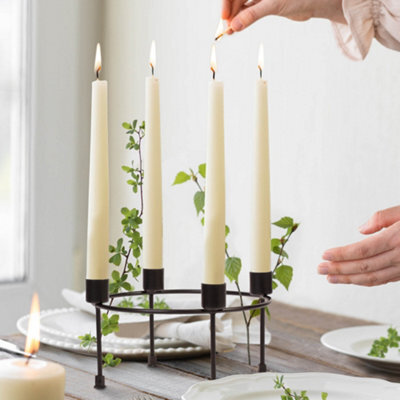 Dibor Round Matte Black Centrepiece Party Table Decoration Centrepiece Christmas Candle Holder - image 1