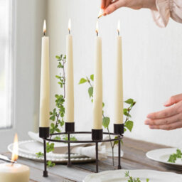 Dibor Round Matte Black Centrepiece Party Table Decoration Centrepiece Christmas Candle Holder - thumbnail 1