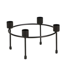 Dibor Round Matte Black Centrepiece Party Table Decoration Centrepiece Christmas Candle Holder - thumbnail 2