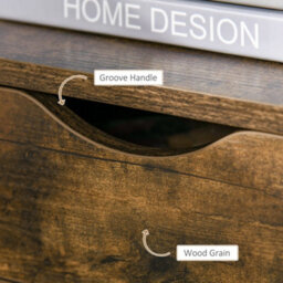 Wyld Haus Liri Hael Small Rustic Brown Bedside Table With 2 Drawers And Open Shelf - thumbnail 5