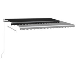 Berkfield Manual Retractable Awning 450X350 Cm Anthracite - thumbnail 3