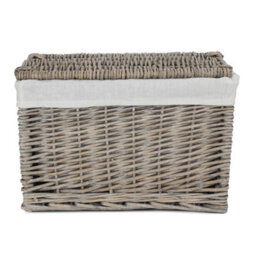 Red Hamper Eh157 Wicker 36Cm Grey Wash Finish Storage Hamper Basket - thumbnail 2