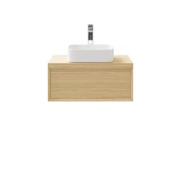 GoodHome Avela Matt Oak Effect Wall-Mounted Bathroom Vanity Unit (H) 317mm (W) 800mm - thumbnail 3