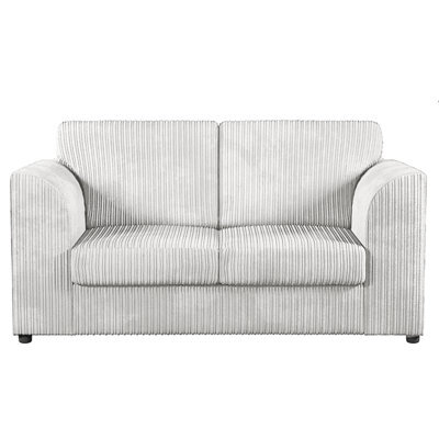 Furnishings For Less UK Luxor Jumbo Cord Fabric 2 Seater Sofa - Fullback Silver - image 1