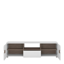 Furniture To Go Chelsea Living Wide Tv Unit In White With An Truffle Oak Trim - thumbnail 3