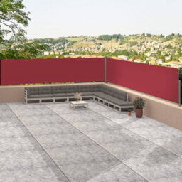 Berkfield Retractable Side Awning Red 117X1200 Cm