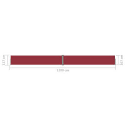 Berkfield Retractable Side Awning Red 117X1200 Cm - thumbnail 8