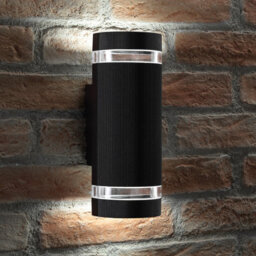 Auraglow  Large Outdoor Double Up & Down Wall Light - Elton - Anthracite - Warm White - thumbnail 4