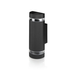 Auraglow  Large Outdoor Double Up & Down Wall Light - Elton - Anthracite - Warm White - thumbnail 6