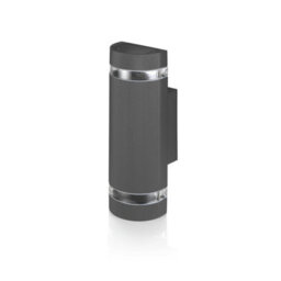 Auraglow  Large Outdoor Double Up & Down Wall Light - Elton - Anthracite - Warm White - thumbnail 2