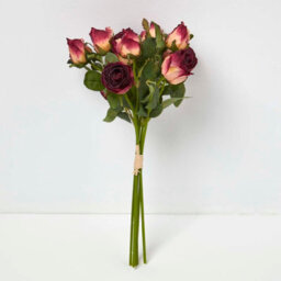 Homescapes Artificial Burgundy Handcrafted Bouquet Of Dried Roses, 37 Cm - thumbnail 7