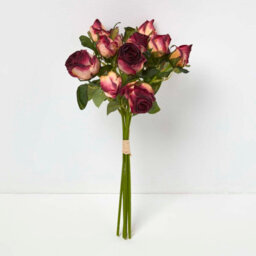 Homescapes Artificial Burgundy Handcrafted Bouquet Of Dried Roses, 37 Cm - thumbnail 4