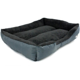 Actiaspet Large Grey Dog Bed Washable Soft Faux Fur Fleece Cushion Pet Basket - thumbnail 4