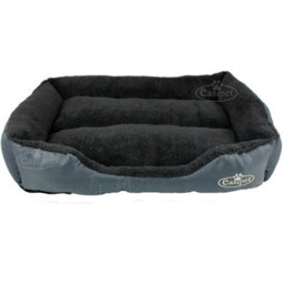 Actiaspet Large Grey Dog Bed Washable Soft Faux Fur Fleece Cushion Pet Basket