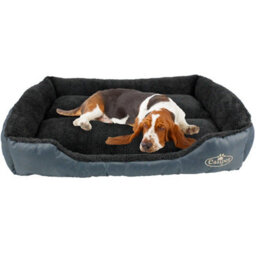 Actiaspet Large Grey Dog Bed Washable Soft Faux Fur Fleece Cushion Pet Basket - thumbnail 2