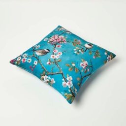 Homescapes Luxury Outdoor Cushions 2 Set, Waterproof Filled Cushion, Soft-Touch, Blue Floral Birds, For Garden, Indoors, 45X45 Cm - thumbnail 6