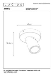 Lucide Xyrus Modern Ceiling Spotlight 9Cm - Led Dim To Warm - Gu10 - 1X5W 2200K/3000K - Black - thumbnail 6
