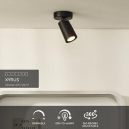 Lucide Xyrus Modern Ceiling Spotlight 9Cm - Led Dim To Warm - Gu10 - 1X5W 2200K/3000K - Black - thumbnail 2