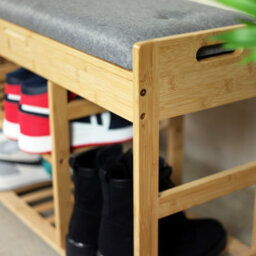 Froppi™ 80Cm Shoe Bench, Wooden Shoe Rack With Padded Seat And Hidden Storage L80 W29.5 H49 Cm - thumbnail 6