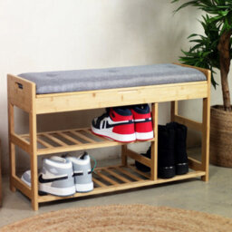Froppi™ 80Cm Shoe Bench, Wooden Shoe Rack With Padded Seat And Hidden Storage L80 W29.5 H49 Cm - thumbnail 8