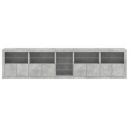 Berkfield Sideboard With Led Lights Concrete Grey 283X37X67 Cm - thumbnail 7