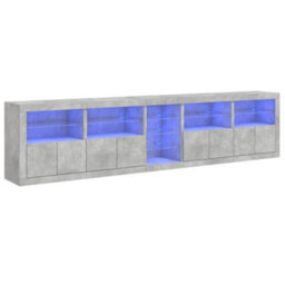 Berkfield Sideboard With Led Lights Concrete Grey 283X37X67 Cm - thumbnail 2