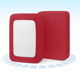 Aspire Homeware Red Fitted Sheet 40 Cm Extra Deep Pocket Hypoallergenic Bed Sheet Microfiber (L)190Cm X (W)137Cm, Double