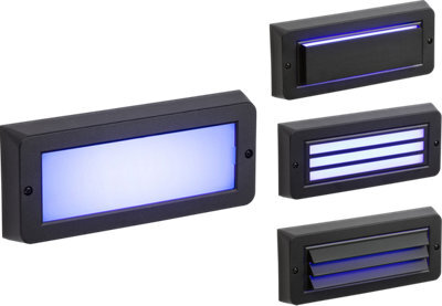 Luminosa Lighting Luminosa Blue Led Surface Mount Brick Light - Black 230V Ip65 5W - image 1