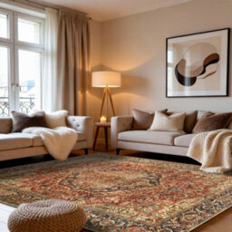 Bedlooms Majestic Cashmere Rug 120X170Cm, Modern Area Rug, Anti Slip, Stain Resistant, Bed & Dining Room Rug - thumbnail 8