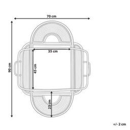 Beliani Wall Mirror Alcorn 70 Cm 90 Cm Rattan Natural - thumbnail 3