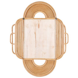 Beliani Wall Mirror Alcorn 70 Cm 90 Cm Rattan Natural - thumbnail 4