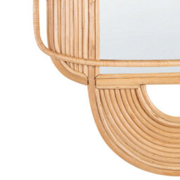 Beliani Wall Mirror Alcorn 70 Cm 90 Cm Rattan Natural - thumbnail 5