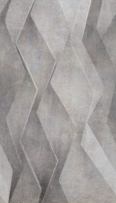 Grandeco Abstract Distressed Concrete 3D Effect 3 Lane Repeatable Textured Mural, 2.8 X 1.59M, Grey - image 1