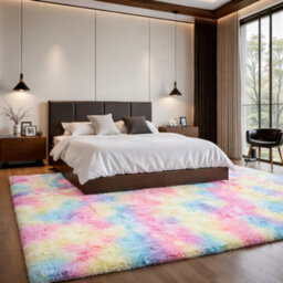 Aspire Homeware Non-Slip Rainbow Shaggy Rug Soft Fluffy Washable, Living Area And Dining Room Rug, (L)290Cm X (W)200Cm - thumbnail 6