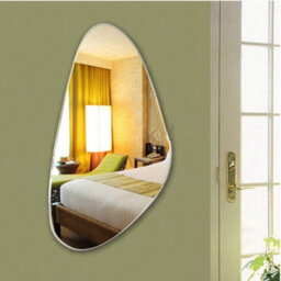 DEENZ Asymmetric Irregular Shape Pebble Mirror Beveled Wall Mirror Tear Drop Bathroom Mirror Mdf 840 50X70Cm - thumbnail 2