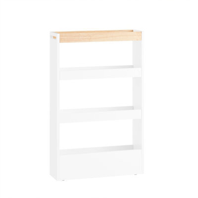Sobuy Nsr12-W, 4 Tiers Serving Trolley, Slide Out Storage Rack Shelf On Wheels,w50Xd14.5Xh80 - image 1
